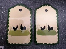 2 Brettchen, Hahn und Henne, Zeller Keramik, Top Zustand