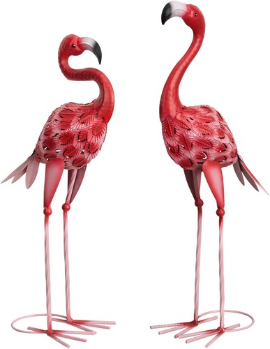 Gartenfiguren metall flamingo - metall,