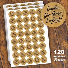 120 Aufkleber "Danke für