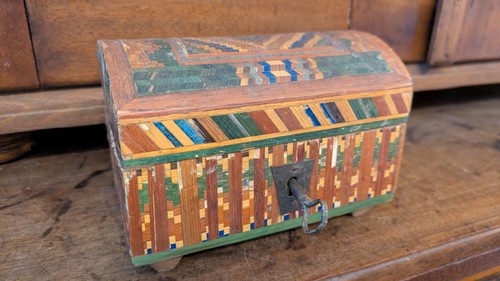 Holz schatulle stroh schachtel - holz,