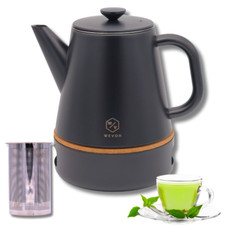 Teekanne Edelstahl 1 L mit Stövchen und Siebeinsatz Doppelwandig Tropffrei