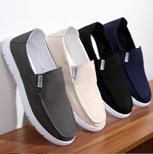 Herrenschuhe Segeltuch Slipper Freizeitschuhe Flach Rutschfest Atmungsaktiv