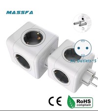 "2x Steckdosenwürfel 5-fach Steckdose Mehrfachstecker Würfel mit Schuko Stecker,