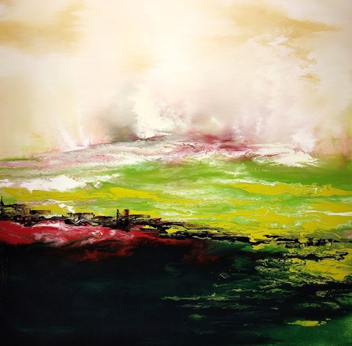 Abstraktes gemälde 100x100 - abstraktes,