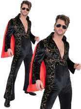 Elvis Schwarz Strass Kostüm