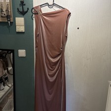 Zara Damen Maxi Samt Kleid Rose Rosa Gr  L Neu