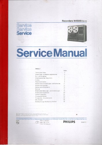 Service manual philips 4506 - service,
