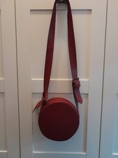 Marco Venezia italienische Lederhandtasche Handtasche rund bordeaux weinrot 