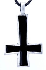 Kreuz umgedrehtes Satan Satanist Luzifer Anhänger Zinn Nr.26