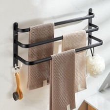 3Schicht Handtuchhalter Handtuchstange Badetuchhalter 30-60cm Schwarz Wandbehang