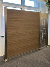 Alu Aluminium Sichtschutzzaun Gartenzaun XL Vintage-Oak mit Designelementen Puls