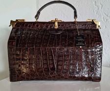 Vintage Handtasche/Koffer - Echt Wild Krokodil - Braun