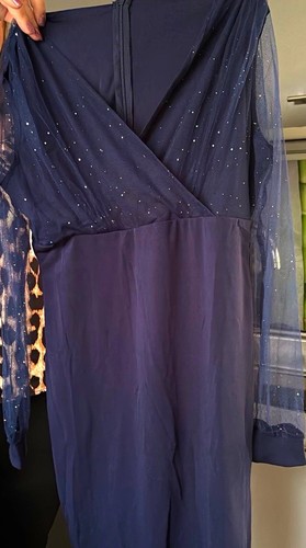 Damen abendkleid blau - blau, s/m