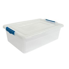 32L Kunststoff Aufbewahrungsbox mit Klarsichtdeckel & Clips - Stark, Geräumig und Stapelbar