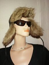 WASCHBÄR Tschapka  Pelzhut Kappe Leder UNISEX echt Pelz Pelzjacke Mantel