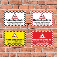 Rutschgefahr Schild Schnee