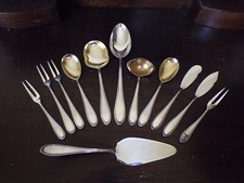 OKA Modell 119 Kreuzband Rose Silberbesteck Satz 12 Vorlegeteile 100er TOP !