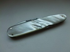 50er J. Taschenmesser echt Perlmutt Carbonstahl Feile im Korpus vesteckt