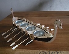 Wikinger Langschiff mit Drachenkopf- Teelichthalter