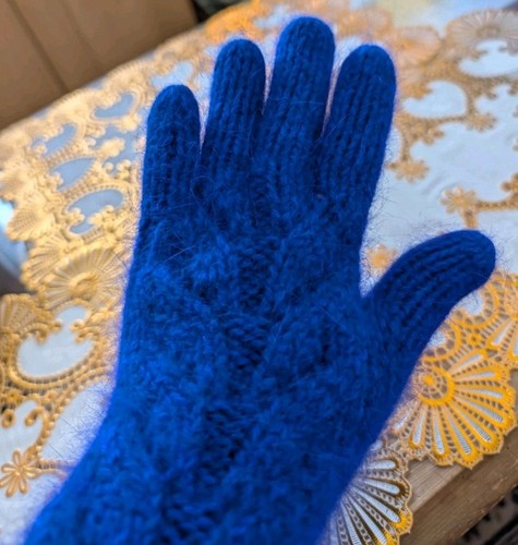 Gestrickte angora handschuhe - gestrickte,