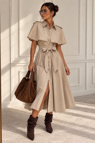 Damen midi hemdblusenkleid - damen, midi-hemdblusenkleid
