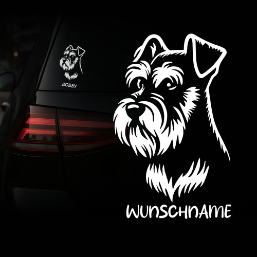 Zwergschnauzer hund auto - zwergschnauzer,