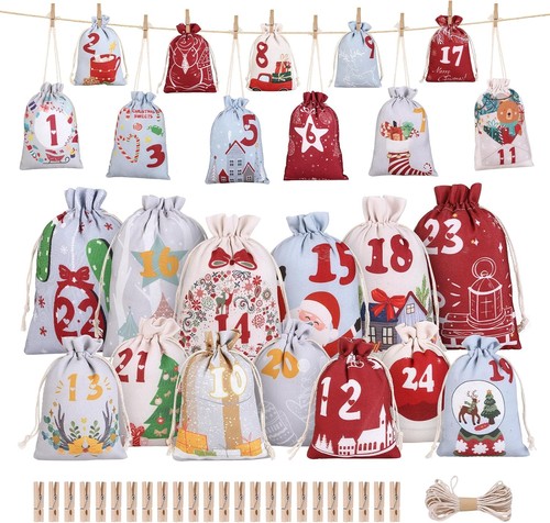 Adventskalender säckchen - adventskalender, 24