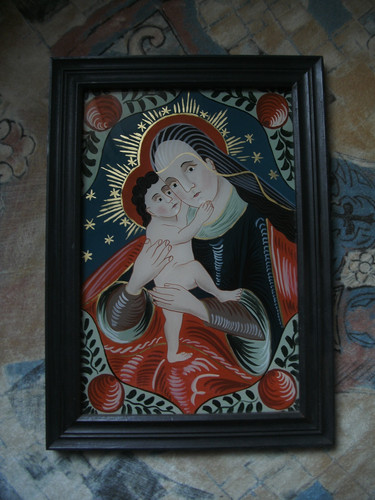 Hinterglasbild madonna mit - hinterglasbild,
