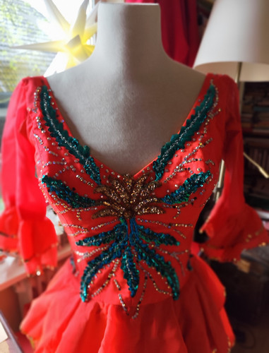 Rotes chiffon tanzkleid kurz - tanzkleid,