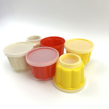 Retro Puddingformen Set | 6x Dessert Förmchen Kunststoff bunt | Vintage 70er