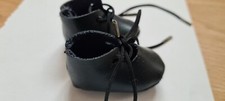 Puppe Schuhe Schwarz Kunstleder Vintage Alt Sammler Puppen