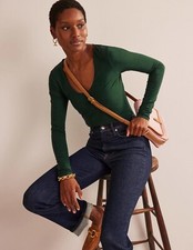 Boden - Double Layer Scoop Neck Top - Damen Oberteil Tee Basic NEU - UK 12 EU 40