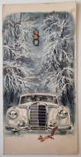Hans Liska Reklame Mercedes 300 Autohaus Hornung Garmisch?  Weihnachtskarte 1953