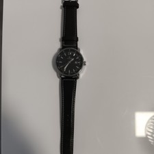 Hirsch Herren Armbanduhr schwarz Leder Armband