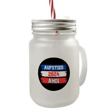 Kiel Aufstieg 2024 Mason Jar Henkel Trinkglas mit Deckel mit Spruch Ahoi