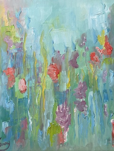 ölbild gemälde blumen - Ölbild,