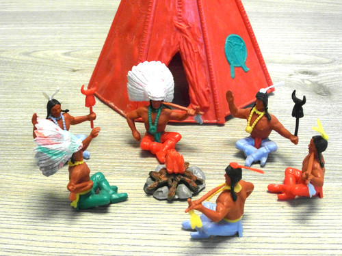 Timpo toys indianer - toys, sitzend