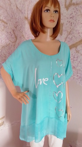 Shirt tunika love herz - love, 🩶