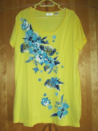 Damen long shirt gelb mit - gelb,
