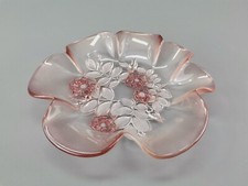 Glasschale Blume Muster rot