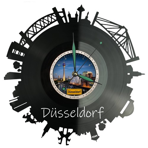 Düsseldorf wanduhr skyline - wanduhr,