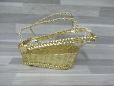 WEINFLASCHEN-KORB, aus Metall Draht Weinflaschen-Halter mit Griff, VERGOLDET 
