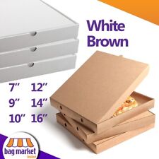 Pizzakartons zum Mitnehmen in Kraftpapier braun oder schlicht weiß starker Briefkasten 7" - 16"