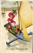 (72015)  NEUJAHR - Kinder mit Eissegler, Mechernich 1939