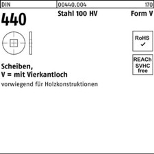 100er PACK(Stk)  000440000040110000 Scheibe DIN 440 V 11 x 34 x 3 Stahl 100 HV