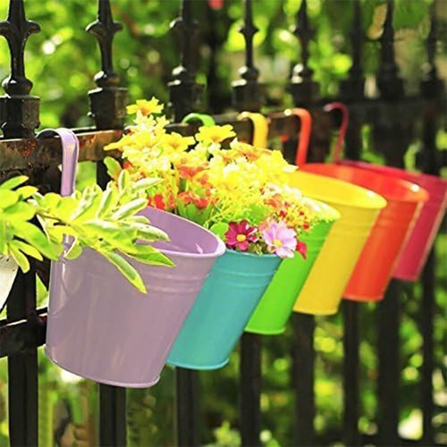 10x blumentopf bunt hängetopf - bunt,