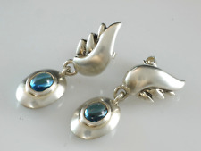 925 Sterlingsilber Ohrhänger Flügel mit grossen Topas Steinen