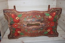 Handbemalte alte fussbank - handbemalte,