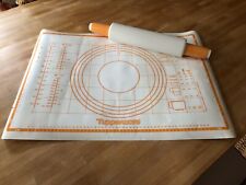 Tupperware Profi Teigrolle Nudelholz + Back Unterlage gelb weiß