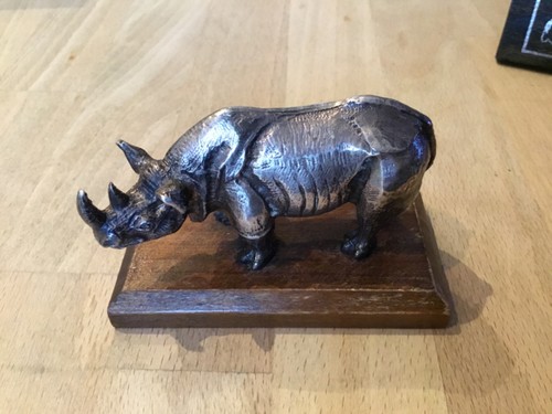 Nashorn metall versilbert - metall,